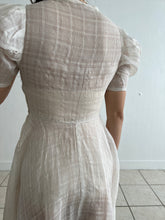 Load image into Gallery viewer, Vintage 1930s organza white dress plaid