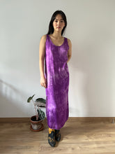 Load image into Gallery viewer, Vintage silk violet hand dyed dress
