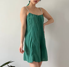 Load image into Gallery viewer, Vintage 1920s emerald dyed silk teddy
