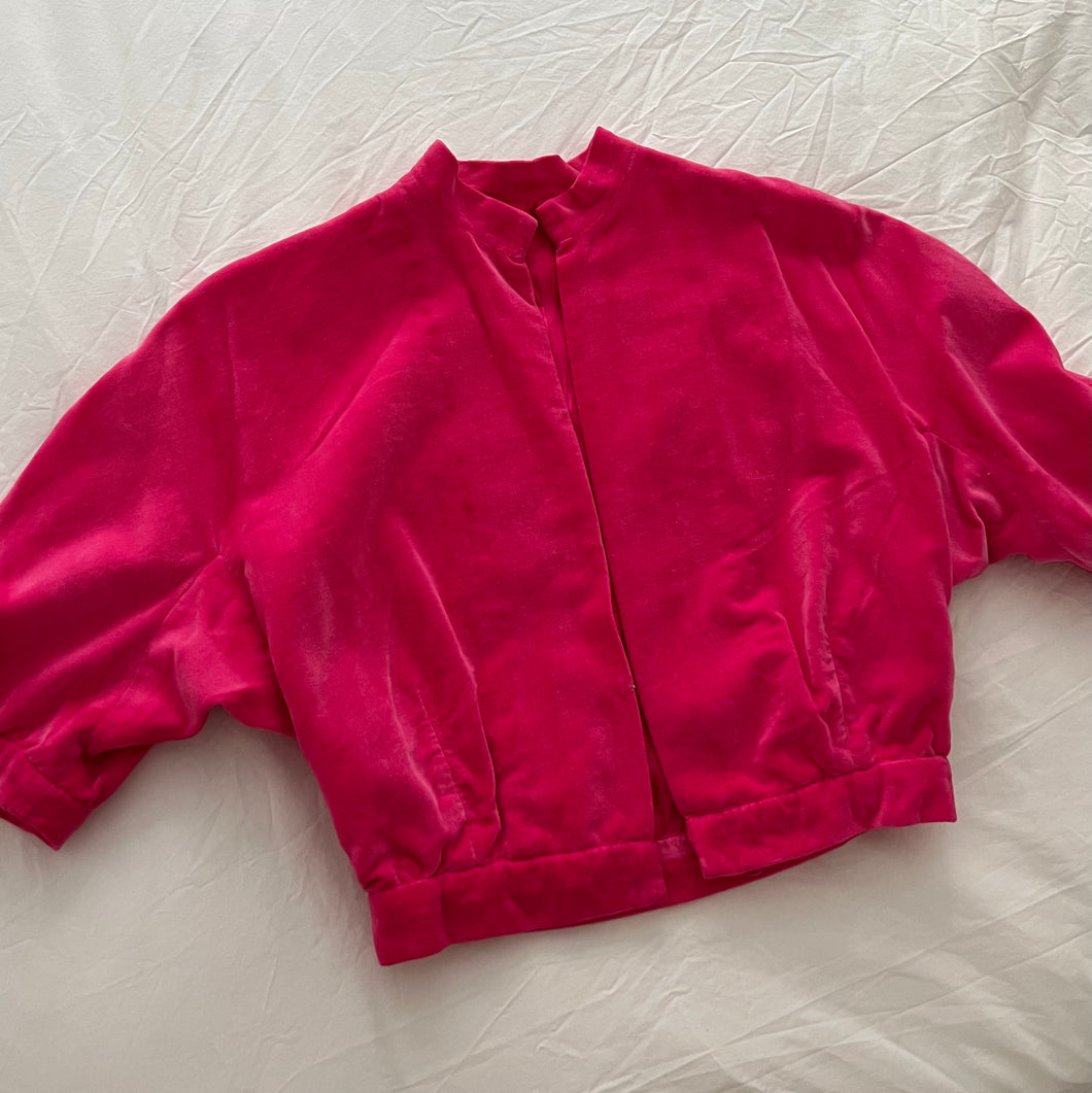 Antique hand dyed silk velvet pink top / jacket