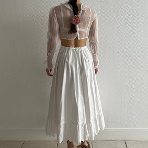 Antique Edwardian white cotton skirt