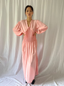 Vintage 30s pink dress long balloon sleeves