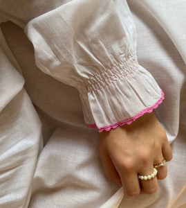 Vintage white cotton blend romantic dress