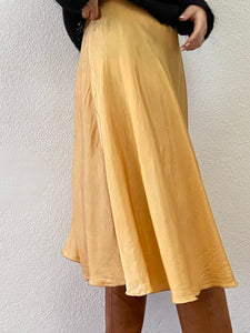 Vintage handmade tangerine rayon skirt