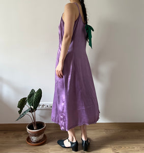 Vintage 40s violet dyed liquid slip dress