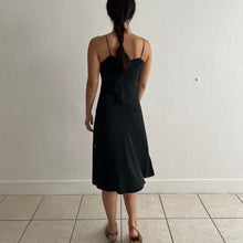 Load image into Gallery viewer, 1950s silk handmade black slip dress