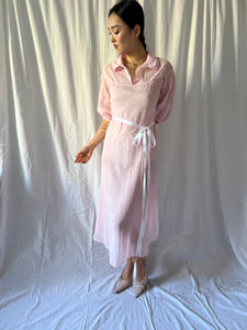 1930s cotton voile pink organza dress