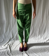 Load image into Gallery viewer, Antique 1920s art déco green pants with beaded fringe