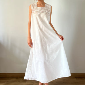 Antique 1920s white cotton lace dress