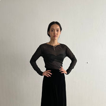 Load image into Gallery viewer, Vintage 90s mesh black blouse