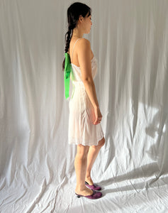 Vintage 1940s silk slip dress white