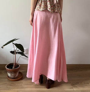 Vintage 40s pink rayon skirt