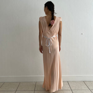 Vintage 30s peach lace slip dress