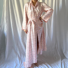 Load image into Gallery viewer, 1930s floral gown robe soft pink silk satin