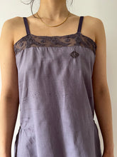 Load image into Gallery viewer, Antique 20s cotton lace deep violet dyed mini dress