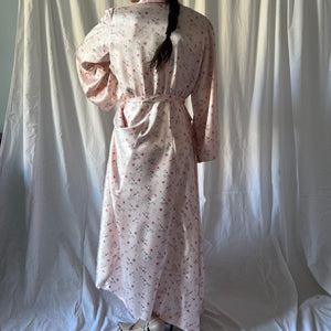 1930s floral gown robe soft pink silk satin