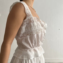 Load image into Gallery viewer, Antique Victorian lace cotton white top