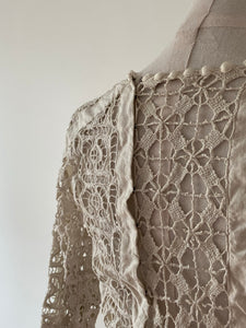Antique Victorian crocheted off-white blouse