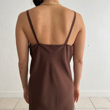 Load image into Gallery viewer, Vintage 90s brown silk slip dress