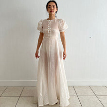 Load image into Gallery viewer, Vintage 1930s organza white dress plaid