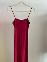 Load image into Gallery viewer, Antique 1930s hand dyed deep raspberry silk slip dress