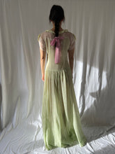 Load image into Gallery viewer, Vintage 1940s sheer apple green dress