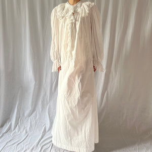 Antique Victorian dressing nightgown white cotton « Marthe »