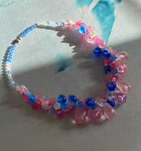 Load image into Gallery viewer, Vintage fruit necklace pink and blue