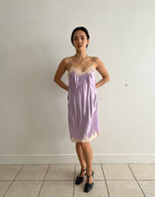 Load image into Gallery viewer, Vintage 40s satin and lace violet slip dress