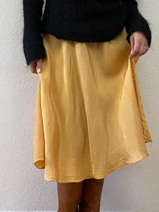 Vintage handmade tangerine rayon skirt