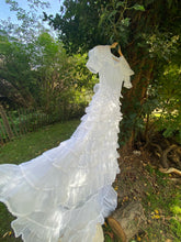Load image into Gallery viewer, 30s/40s organza wedding dress full length ruffled train