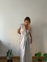 Load image into Gallery viewer, Vintage 30s light blue satin dress robe