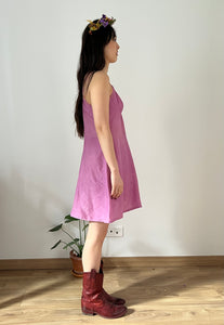 Vintage 1930s reworked hand dyed orchid silk slip