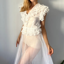 Load image into Gallery viewer, Vintage 1930s white cotton organza ruffle blouse