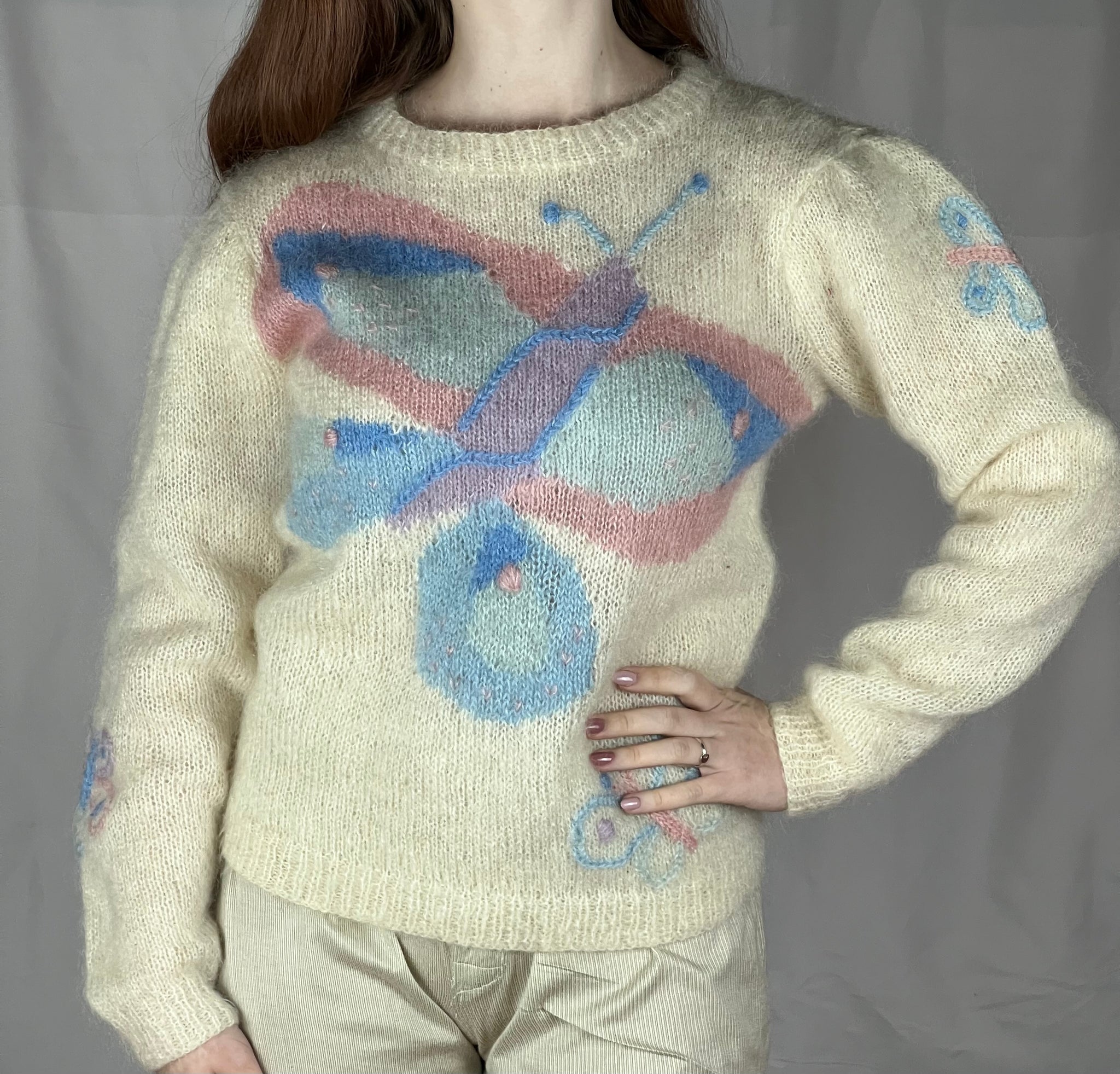Vintage handmade mohair butterfly sweater – Kanelle Vintage