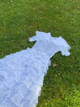 Load image into Gallery viewer, 30s/40s organza wedding dress full length ruffled train