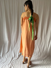 Load image into Gallery viewer, Antique 1920s silk and lace orange dyed dress