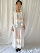 Load image into Gallery viewer, Antique Edwardian lawn dress cotton voile and lace