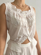 Load image into Gallery viewer, Antique Edwardian white cotton lace top