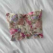 Load image into Gallery viewer, Vintage floral silk bustier