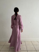 Load image into Gallery viewer, Rare quilted French vintage prune satin robe
