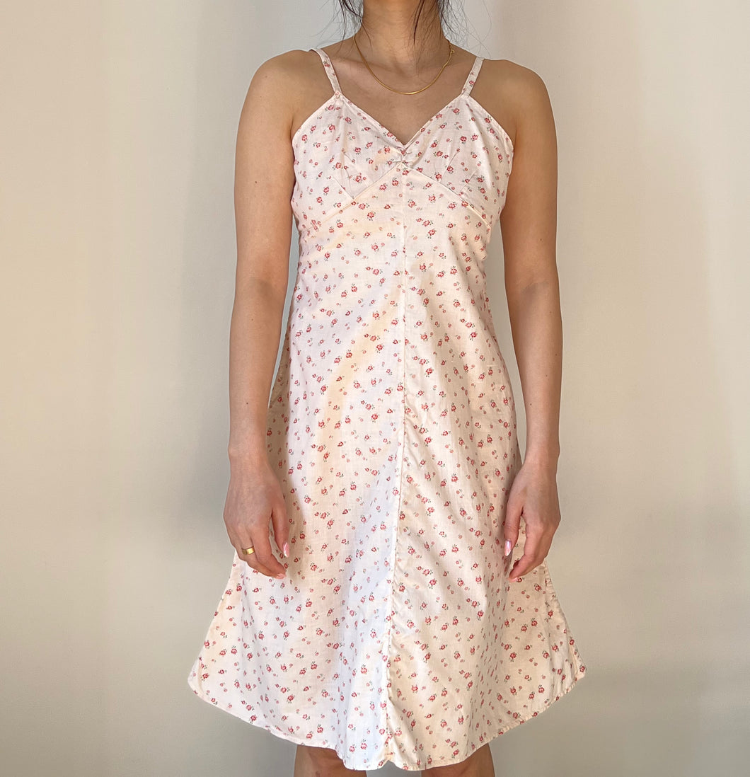 Vintage 1940s handmade cotton floral dress