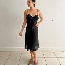 Load image into Gallery viewer, Vintage 1930s black silk chiffon lace