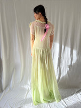 Load image into Gallery viewer, Vintage 1940s sheer apple green dress