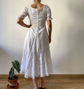 Antique Edwardian white cotton dress