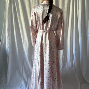 1930s floral gown robe soft pink silk satin