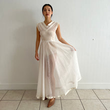 Load image into Gallery viewer, Vintage 1930s stiff tulle white sheer dress