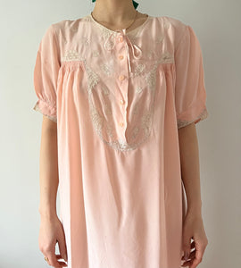 Antique 20s light pink lace gown