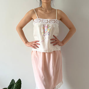 Vintage hand painted silk lace camisole