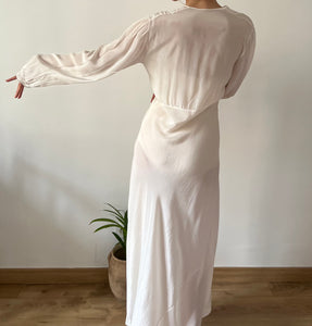 Vintage 1930s cream silk dress